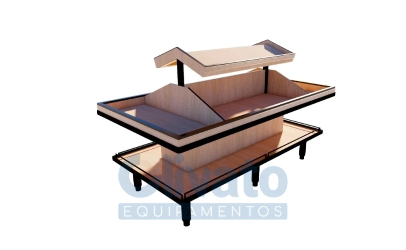 Expositor Central para Hortifruti - 3 Níveis