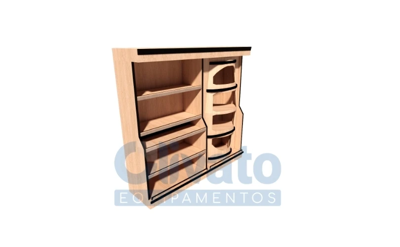 Expositor Lateral para Vinhos e Bebidas - com barril