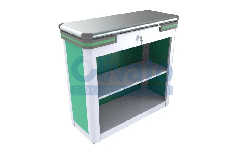 Balcão Fiscal Luxo - Tampo em Aço Inox